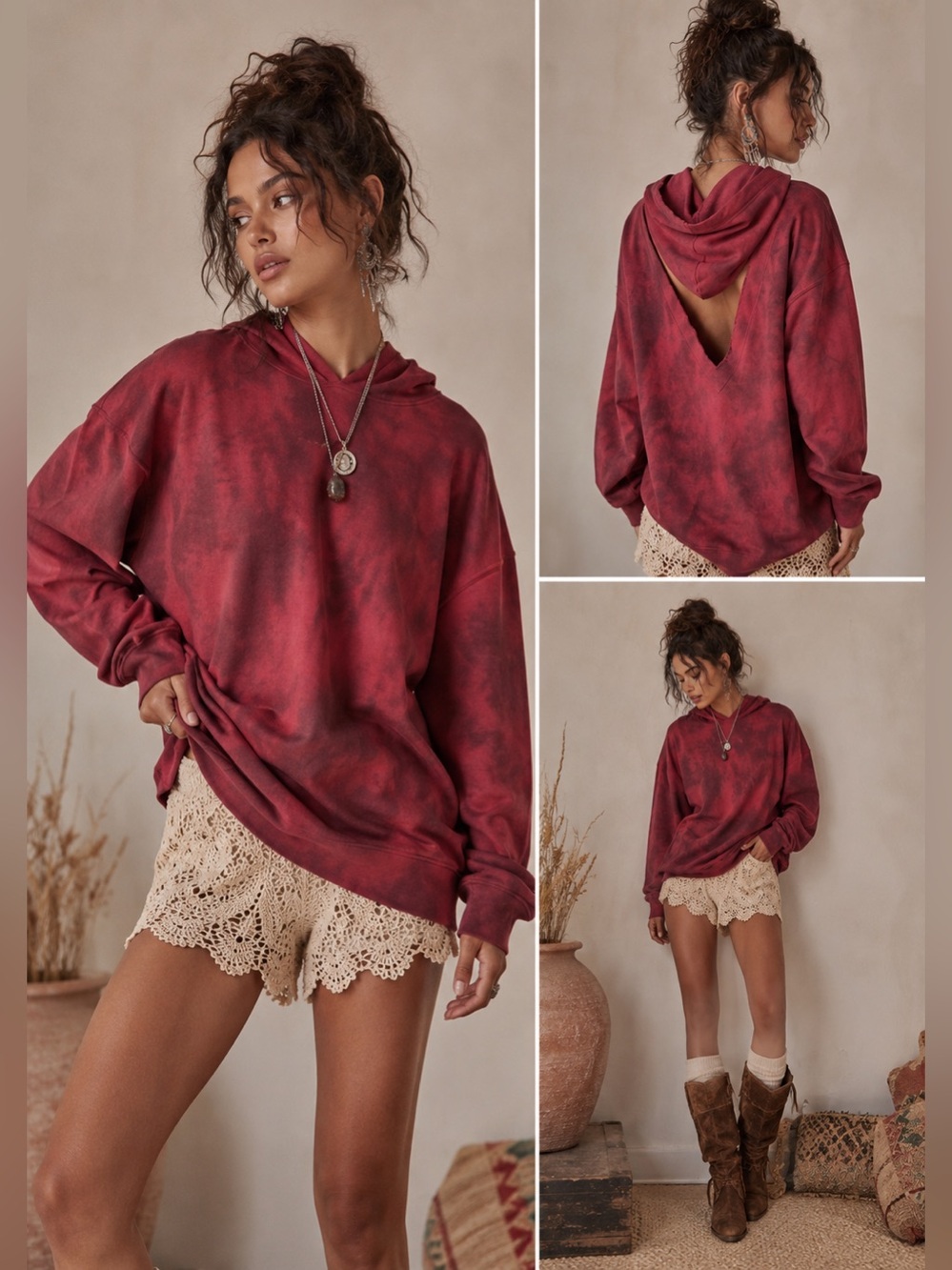 HUDSON | Tie Dye Cut Out Hoodie